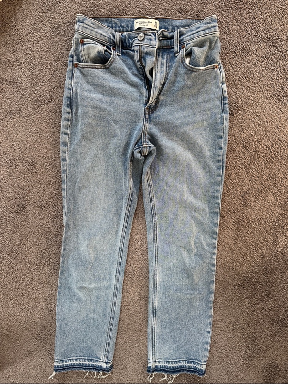 Abercrombie & Fitch Light Blue Ankle Straight Jeans